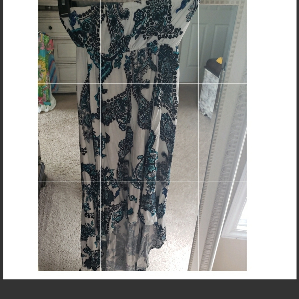 High low strapless dress